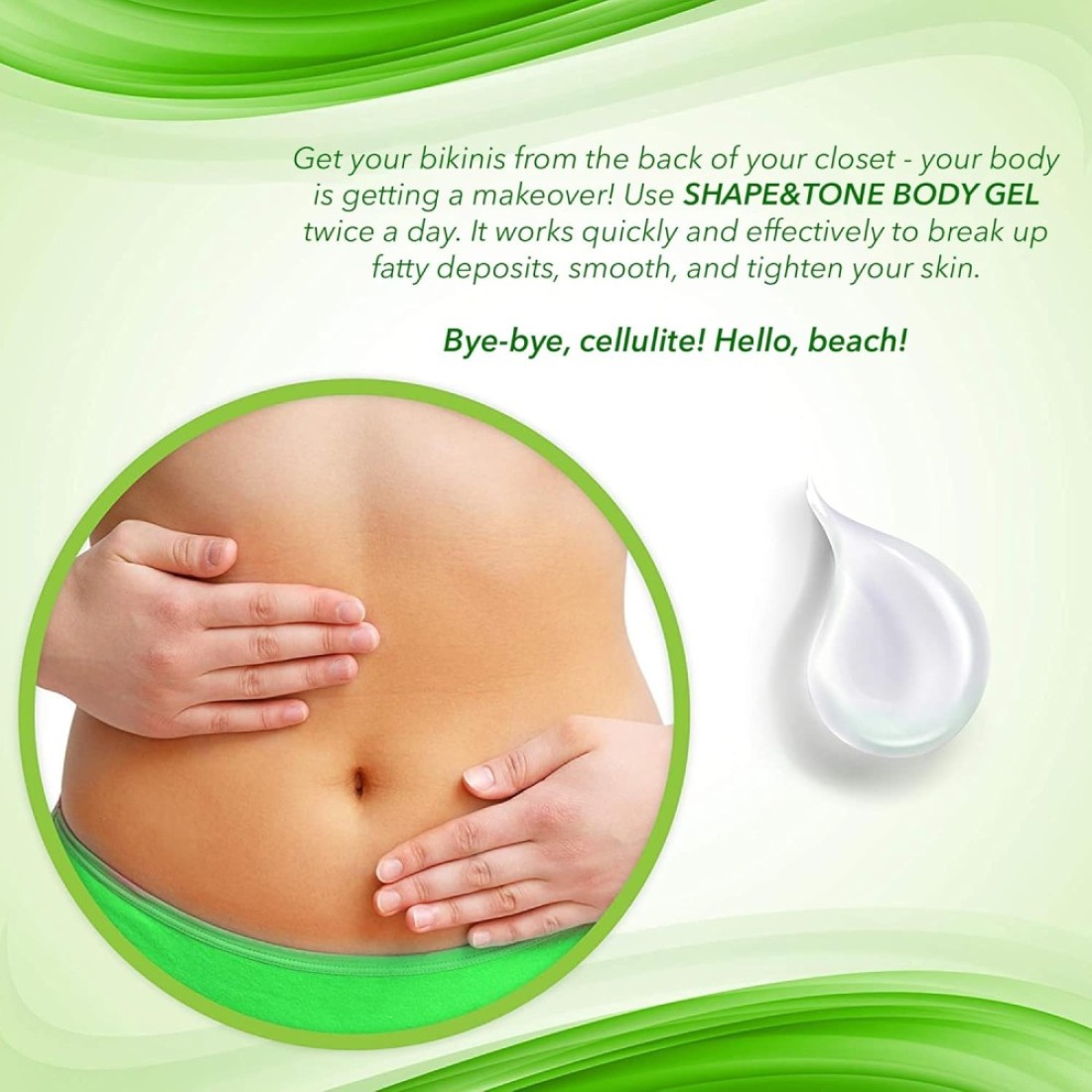 Anti-Cellulite Gel Cream &ndash; Body Moisturizer for Arms Legs and Stomach &ndash; Lift and Slim body cream by Shape and Tone 150 ml