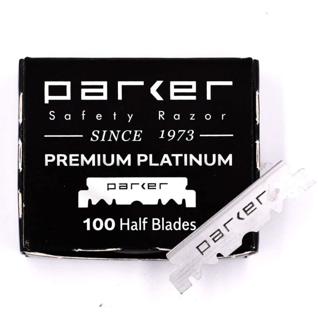 Parker Premium Platinum 12 Blades 100 Count For Professional Barber Razors Shavette Style Razors and Disposable Blade Straight Razors that accept Half of a Double Edge Razor Blade