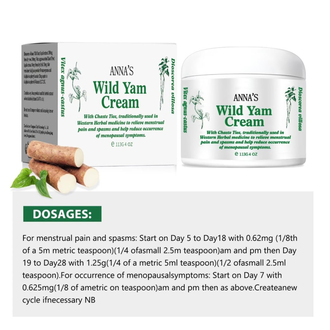 Wild Yam Cream ANNAS Wild Yam Cream Organic for Hormone Balance Womens Organic Wild Yam Root Cream Promoting Perimenopause Natural Recipe for Relieving Hot Flashes and Night Sweats