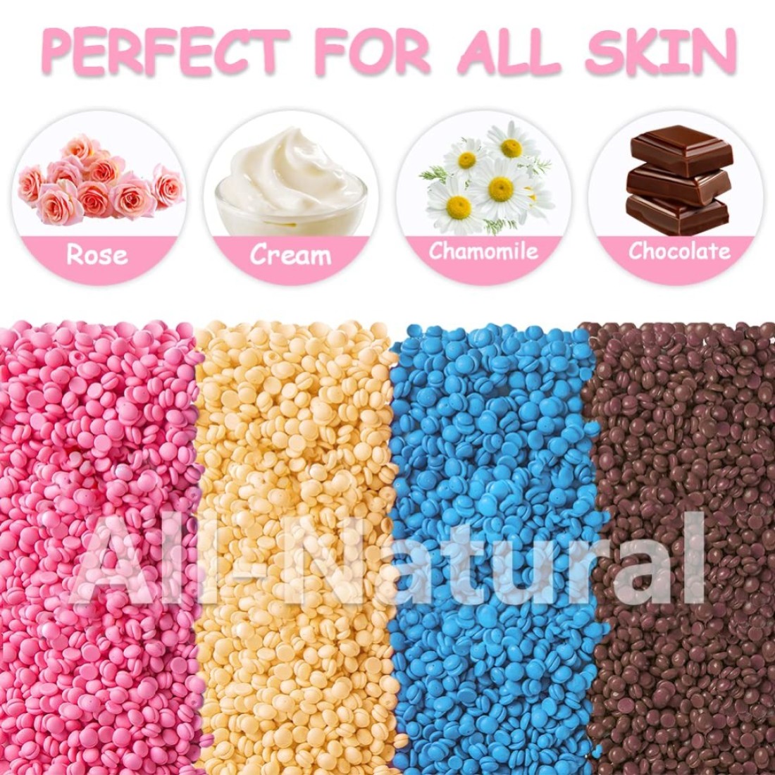 Hard Wax Beads Professional Wax Beads for Hair Removal 400g Hair Wax with 10 Pcs Wood Sticks for Full Body Brazilian Bikini Face Legs Eyebrow Painless at Home for Woman Men