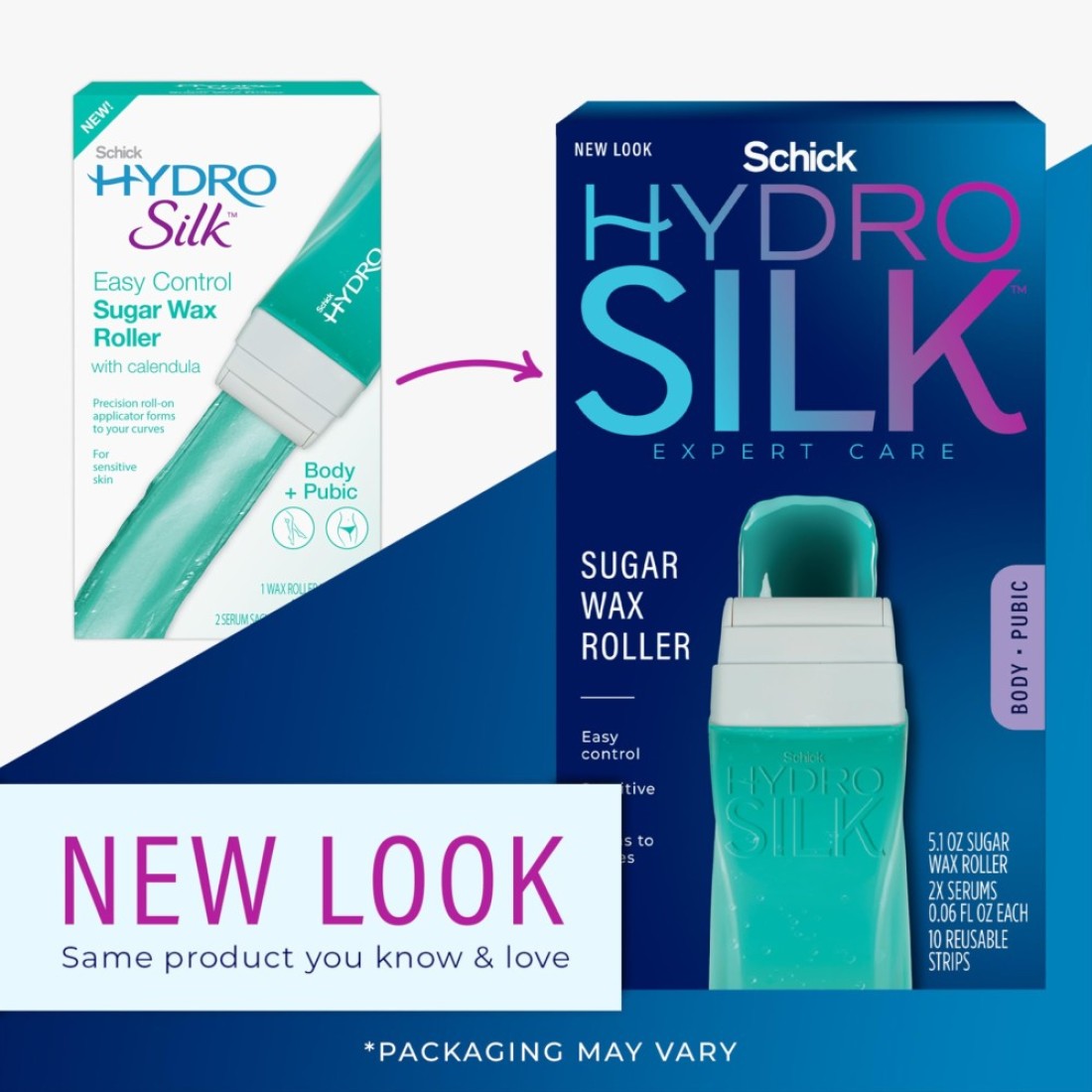 SchickHydro Silk Sugar Wax Roller for Body Pubic Hair Removal Roll On Wax Kit Soft Wax Hair Removal Wax Body Wax Kit Bikini Line Hair Removal