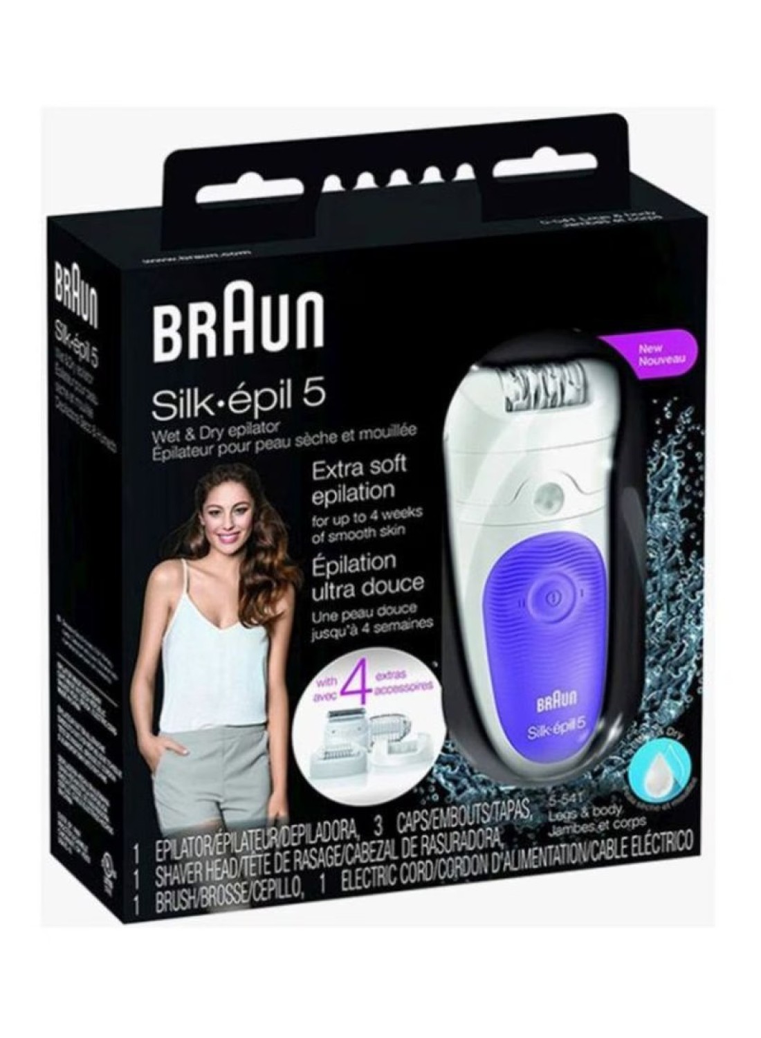 Braun - Silk-Epil Wet And Dry Cordless Epilator White/Purple