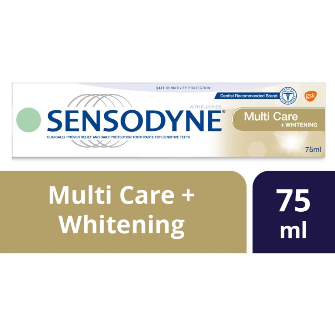 Sensodyne Multi Care + Whitening Toothpaste For Sensitive Teeth Superior Whitening Action 75ml