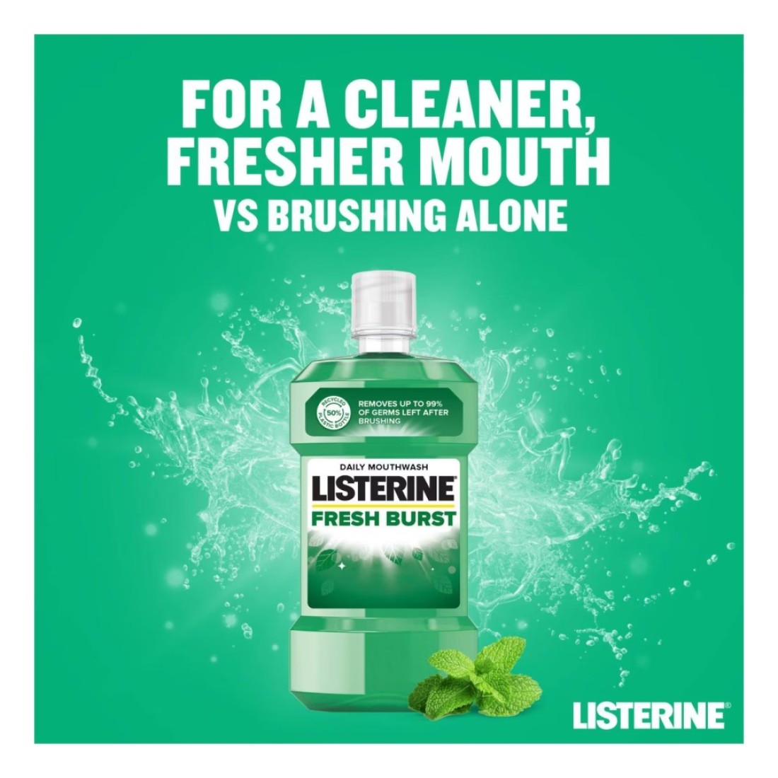 Listerine Fresh Burst Mouthwash 500ml