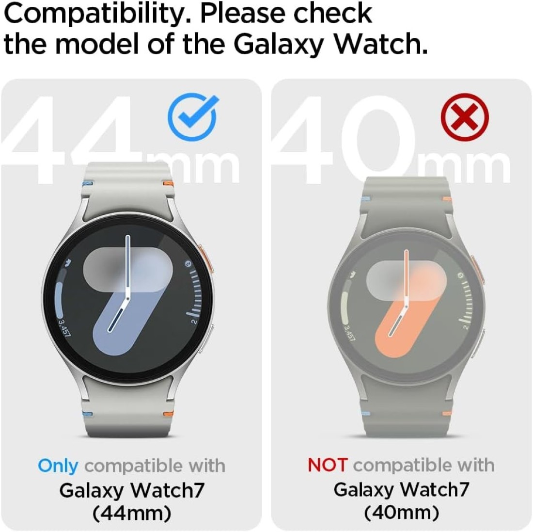 Spigen Rugged Armor designed for Samsung Galaxy Watch 7 44mm case cover (2024) - Matte Black