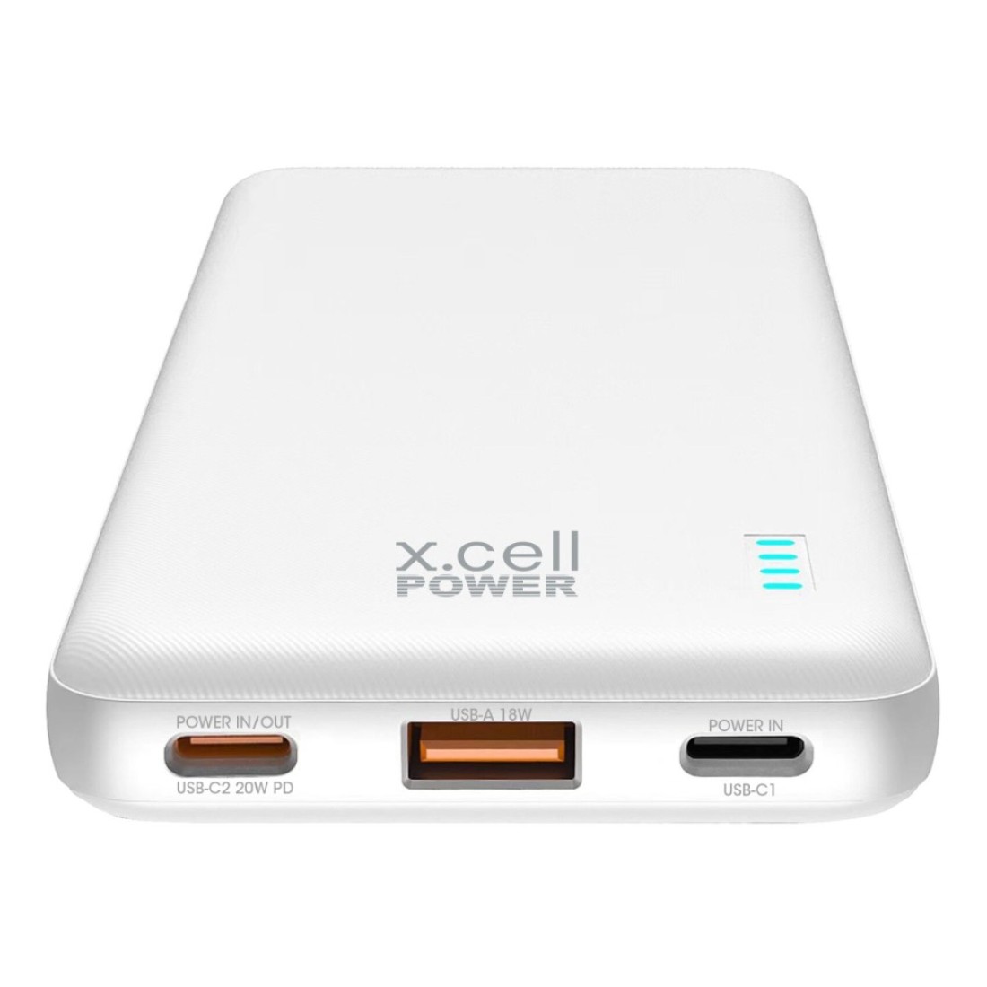 إكس.سيل بنك الطاقة بمنفذ USB لتوصيل الطاقة -أبيض 10200 مللي أمبير