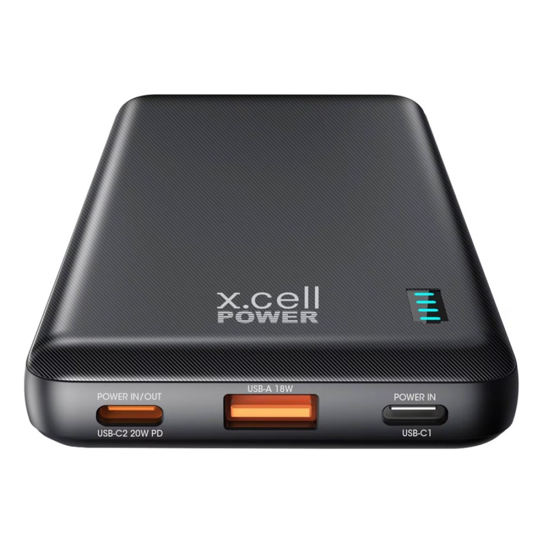 إكس.سيل بنك الطاقة بمنفذ USB لتوصيل الطاقة -أسود 10200 مللي أمبير