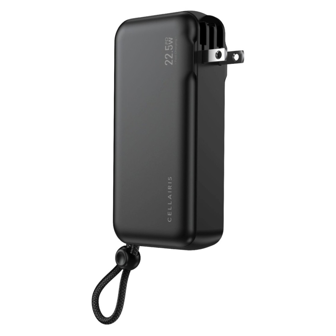 Cellairis Trek Power Bank With Built-in Charging Cable And Adapter Black 10000mAh