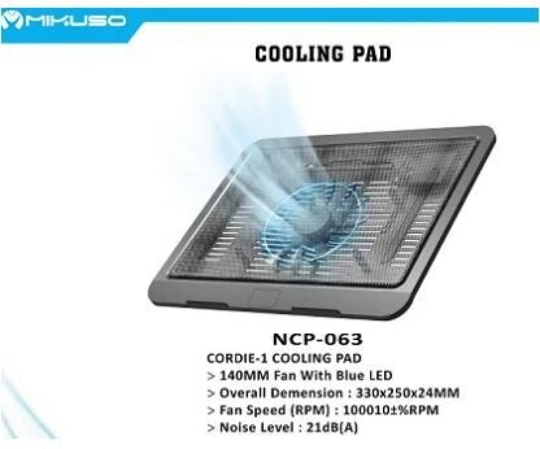 Mikuso NCP-063 Cordie- 1 15&quot; Notebook Laptop Cooling Pad