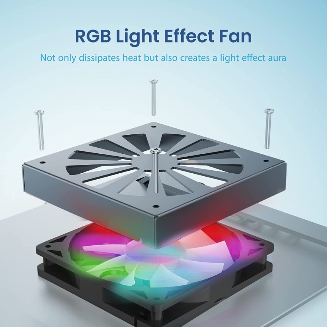 Remson Adjustable Cooling Laptop Stand with RGB Fan, Aluminum Alloy Laptop Holder Compatible for MacBook 12/13, MacBook Pro 13/15, MacBook Air 13, Lenovo, HP, Dell, Samsung and Laptops from 13&quot; - 17&quot;&hellip;
