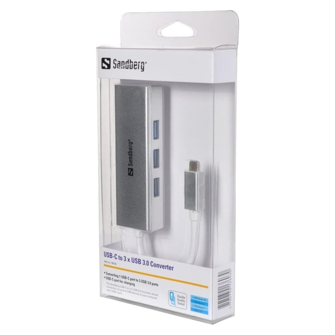 ساندبرغ محول USB-C إلى USB 3.0 - أبيض