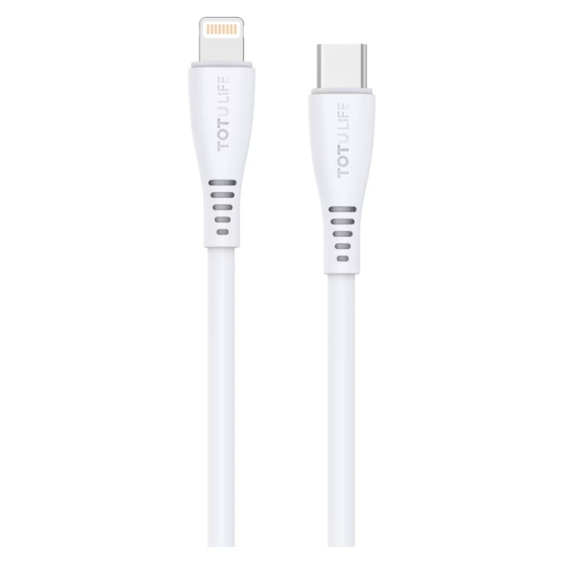 توتو لايف فلاكس سيريز بي دي كابل شحن USB-C إلى لايتنينج لمزامنة البيانات - أبيض 1 متر