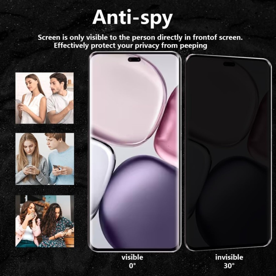 Honor X9c Screen Protector, 3D Curved Tempered Glass, Anti-Spy, 9H Hardness, Full Coverage, Anti-Fingerprint