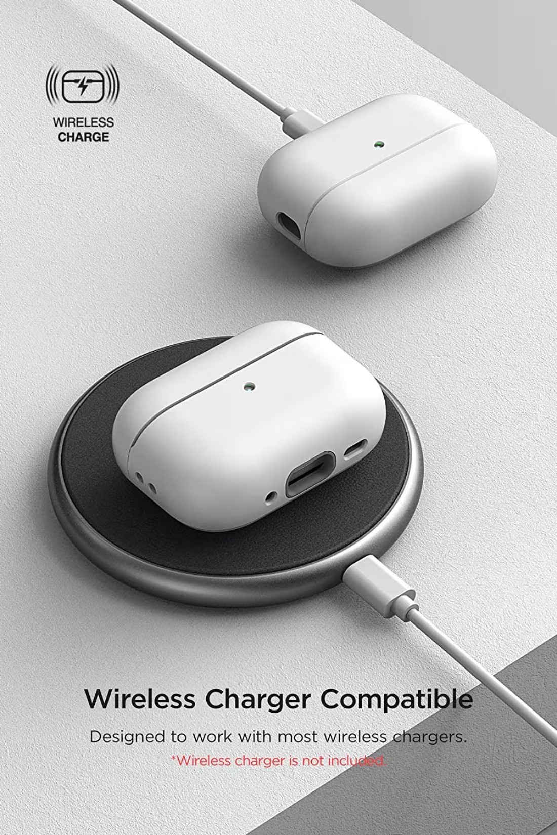 VRS Design Modern for Airpods Pro 2nd Generation case (2022) Airpods Pro 2 case cover with Leather Strap - White