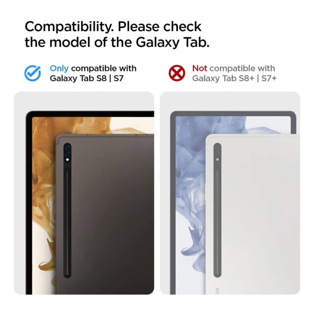 Spigen Tough Armor Pro Case For Samsung Galaxy Tab S8 S7 Gunmetal