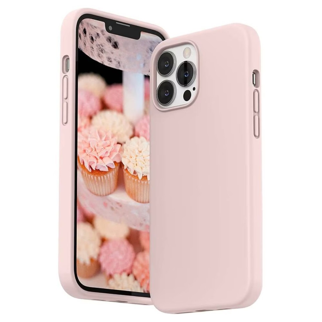 Protective Soft Silicone Case Cover For Apple Iphone 13 Pro Max Pink
