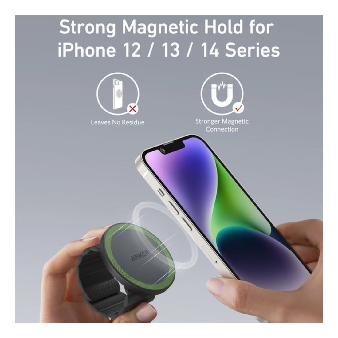 Anker 620 MagGo Dual Side Magnetic Holder Phone Grip For Apple iPhone Black