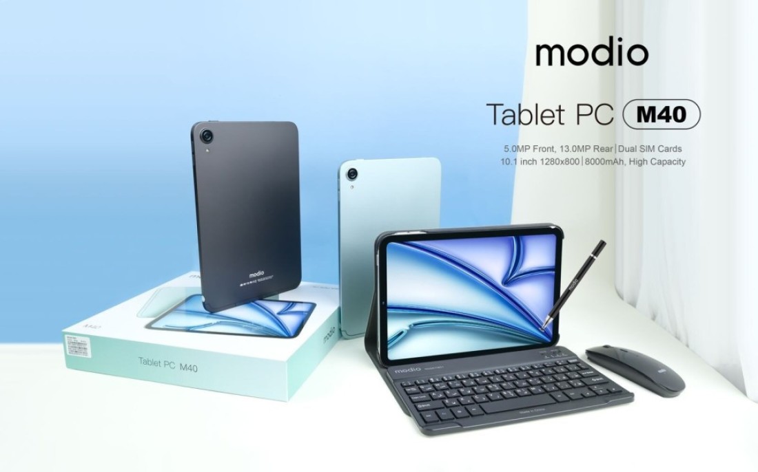 Modio M40 10.1inch Tablet Pc, 8GB RAM+512GB ROM, Real Incell Screen Display, Keyboard+Mouse Pad, Leather Case (Green)