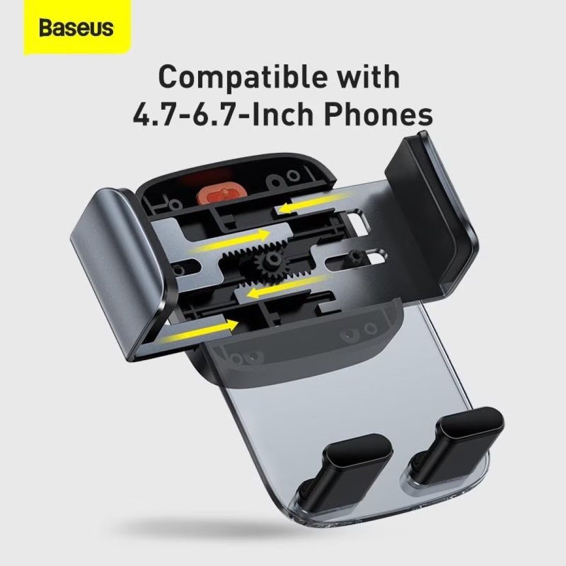 Baseus 2-in-1 Easy Control Clamp Car Phone Holder Dashboard/Air Vent 360 Degrees Rotatable Car Phone Stand Car Mobile Stand Compatible with iPhone 13 Pro/Pro Max/Mini, Galaxy, and all 4.7-6.7&#39;&#39; Black