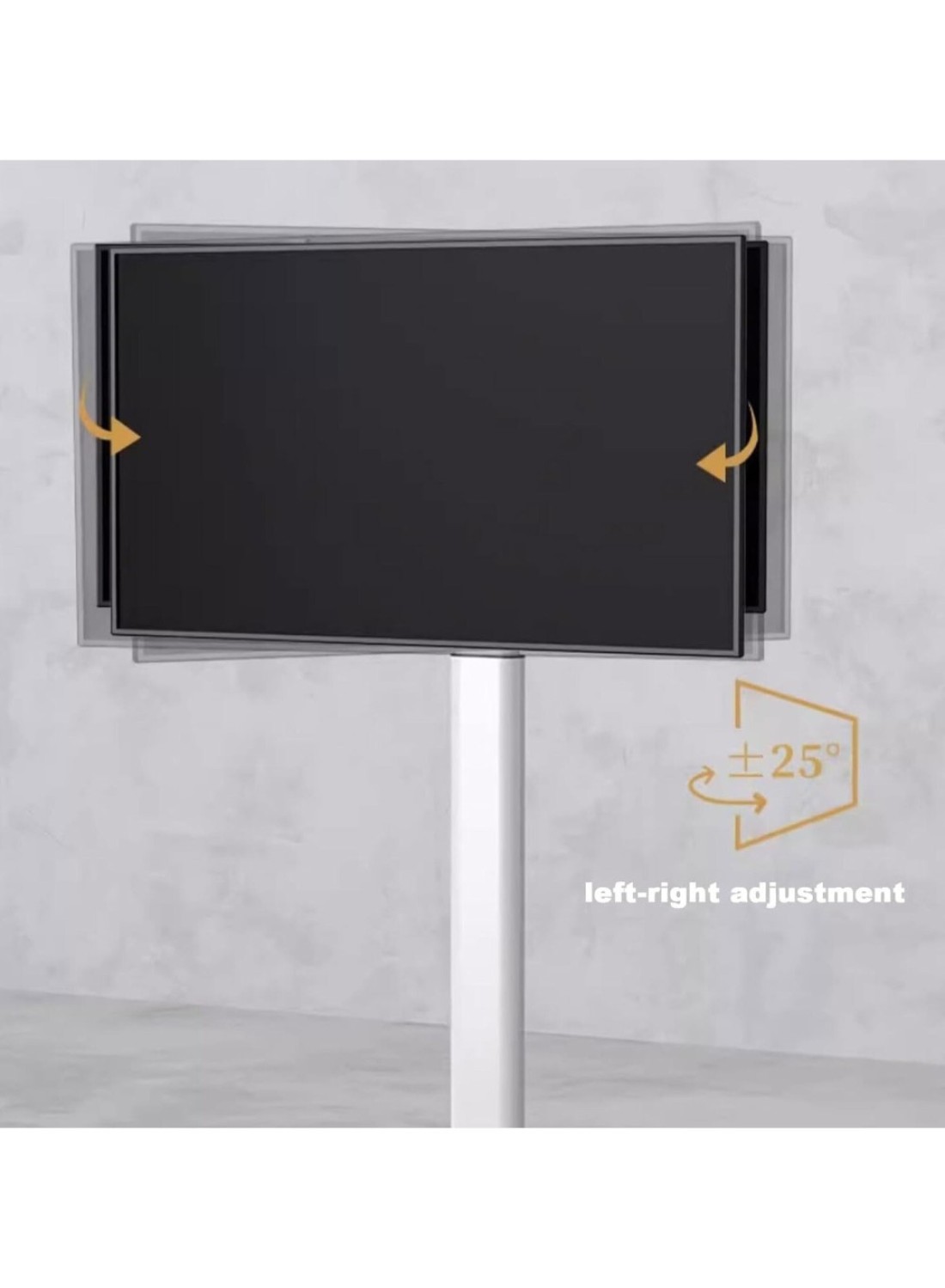 Radiotronics Movable Tv Stand For 37-75 Inch Lcd Led Flat Panel Curved Screen Tv Rolling Tv Stand Mobile Holds Up To 88 Lbs Portable Tv Stand Rolling Floor Tv Stand Max Vesa 600x400mm