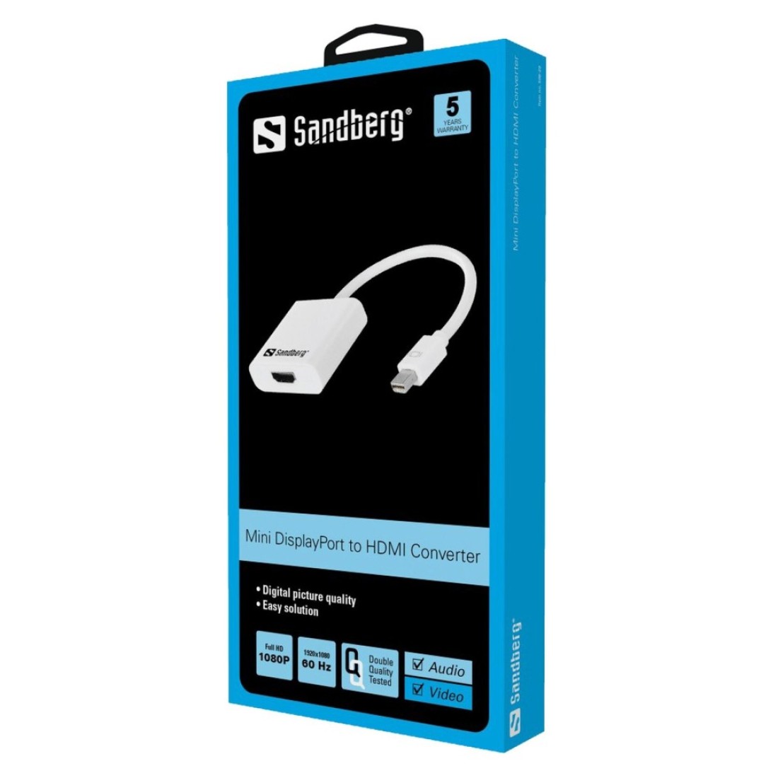 ساندبرغ كابل محول من ديسبلاي بورت إلى HDMI - أبيض