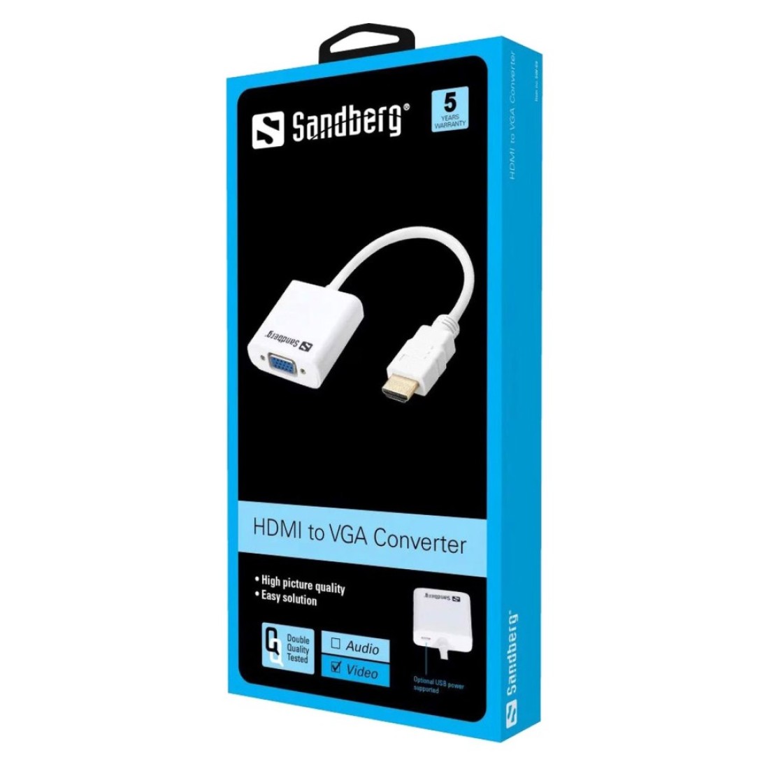ساندبرغ محول HDMI إلى VGA - أبيض
