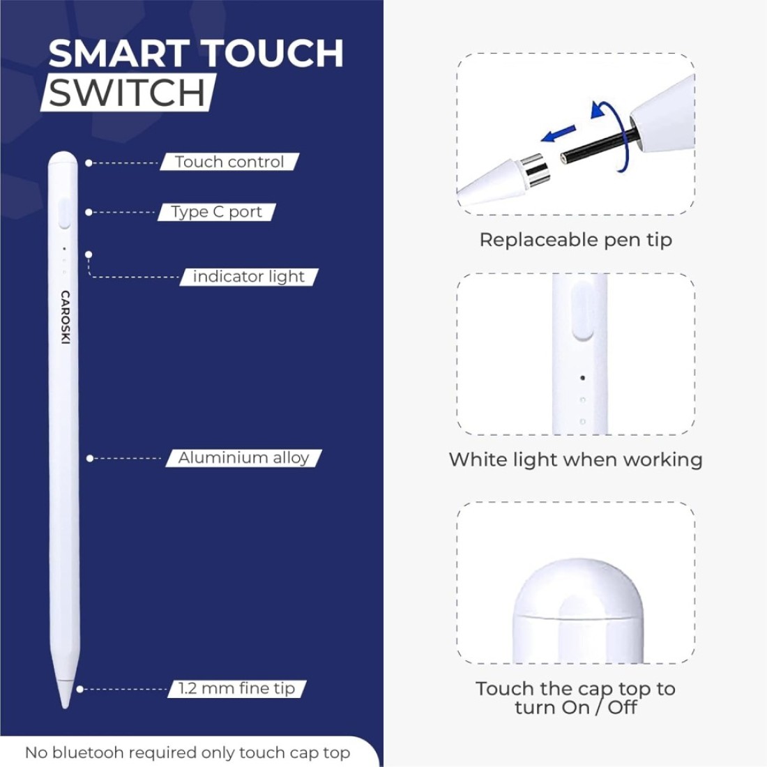 Stylus Pen for iPad - Apple Pencil 1 Year Warranty with Palm Rejection Tilt Sensitive and Fast Charger - Magnetic Attachment Long Battery Life - Compatible with iPad Screen 2018 and above