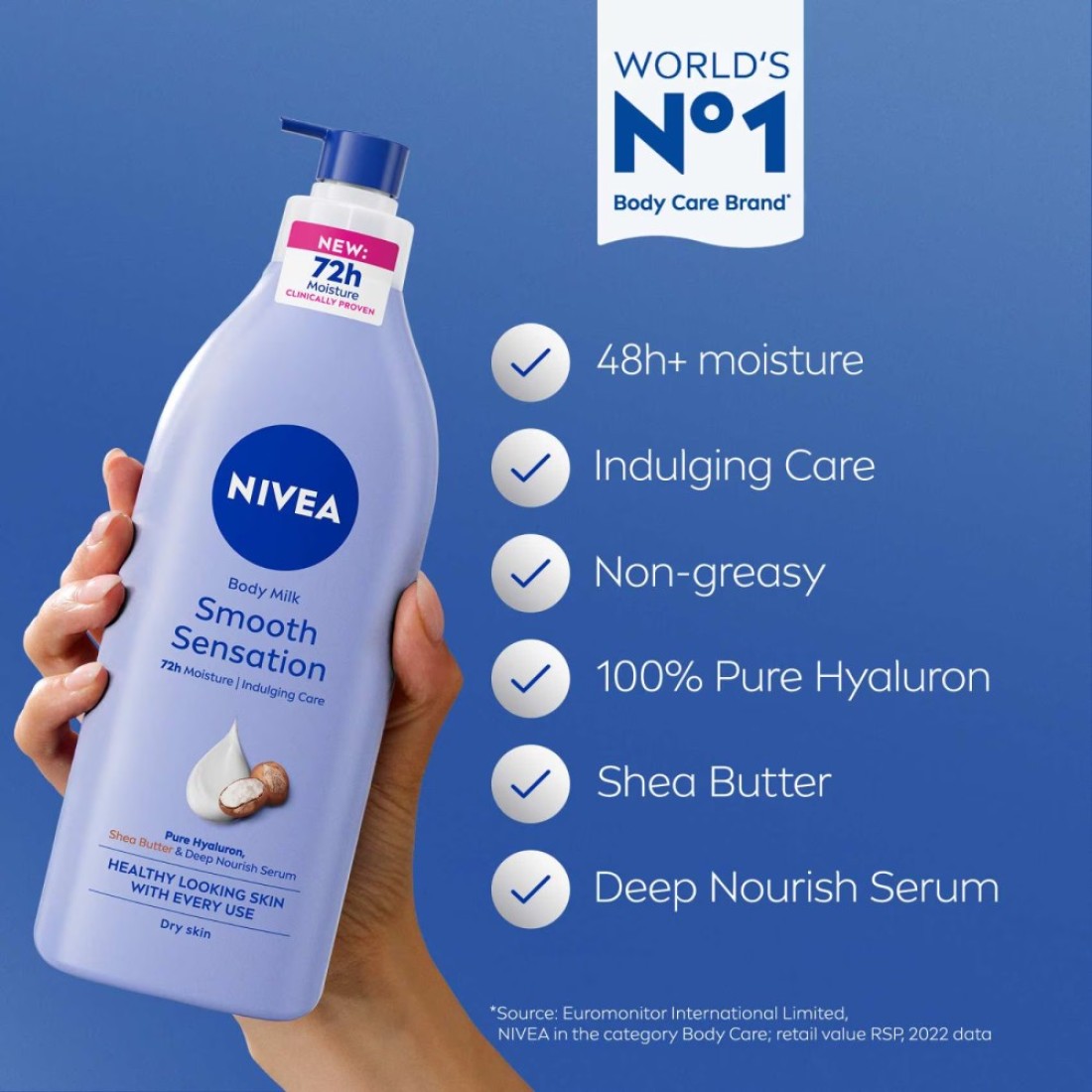 NIVEA Body Lotion, Dry Skin, Shea Smooth, Deep Moisture Serum, 625ml