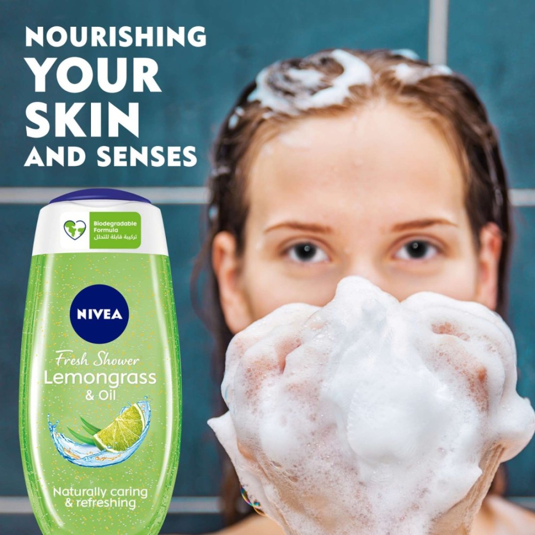NIVEA Shower Gel Body Wash Lemongrass &amp; Oil 250ml Pack of 3