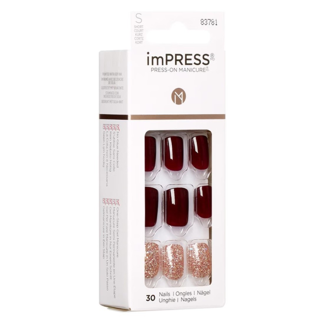 Kiss Impress Press-On Manicure False Nails 83781 Short No Other 30 PCS