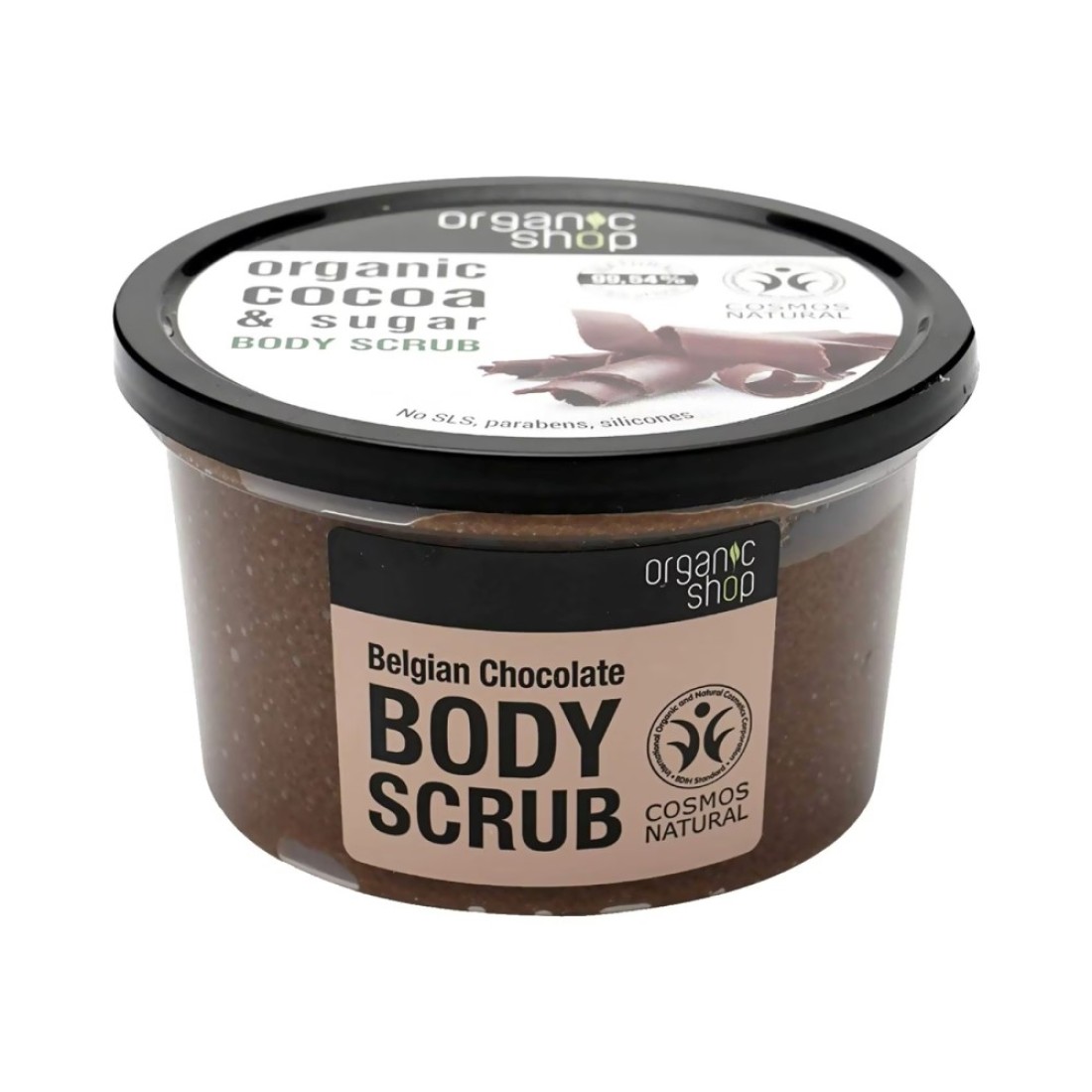 Organic Shop Organic Belgian Chocolate And Sugar Body Scrub Brown 250ml