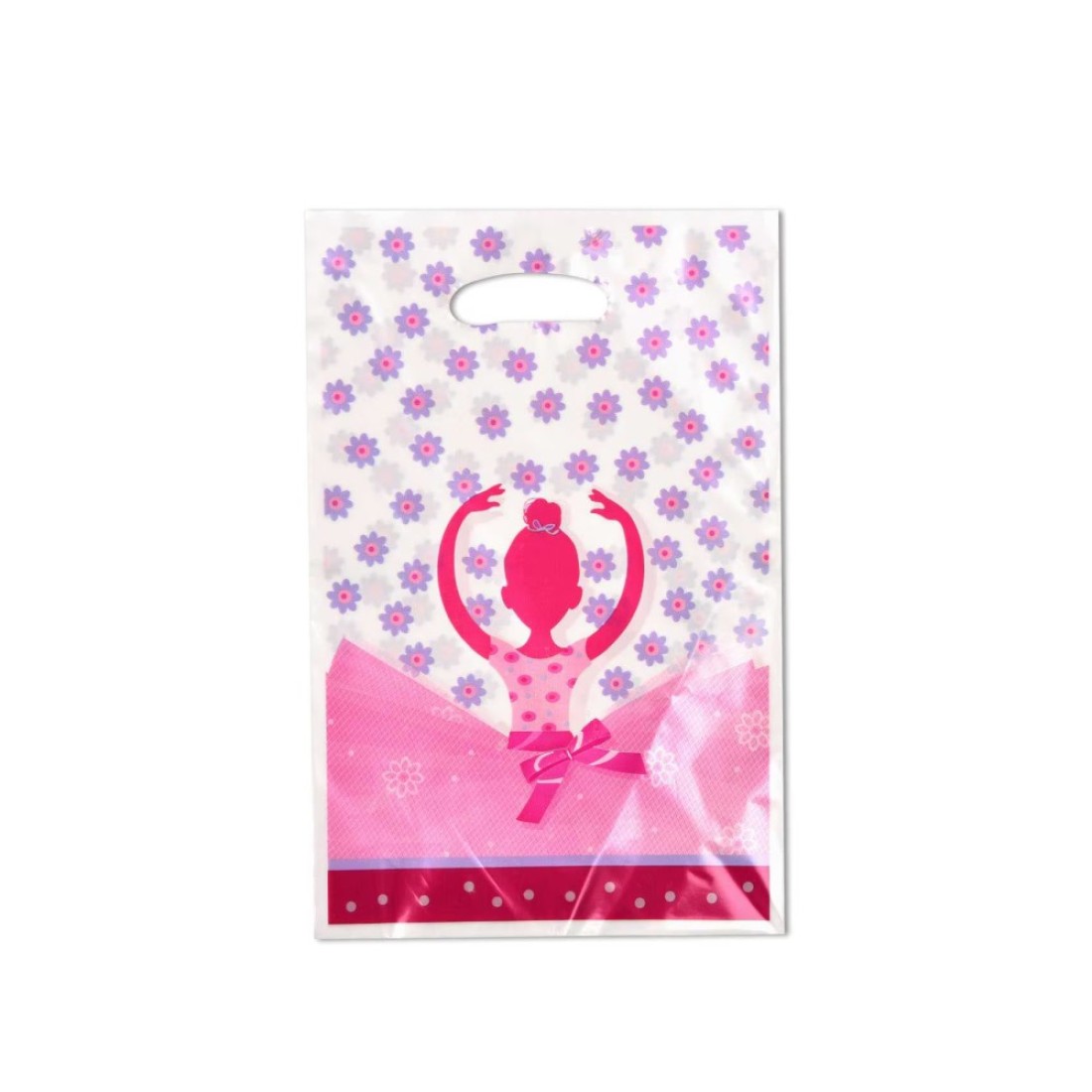 Fun It&#39;s Cool Ballerina Printed Plastic Loot Bags Multicolour 16x25cm 6 PCS
