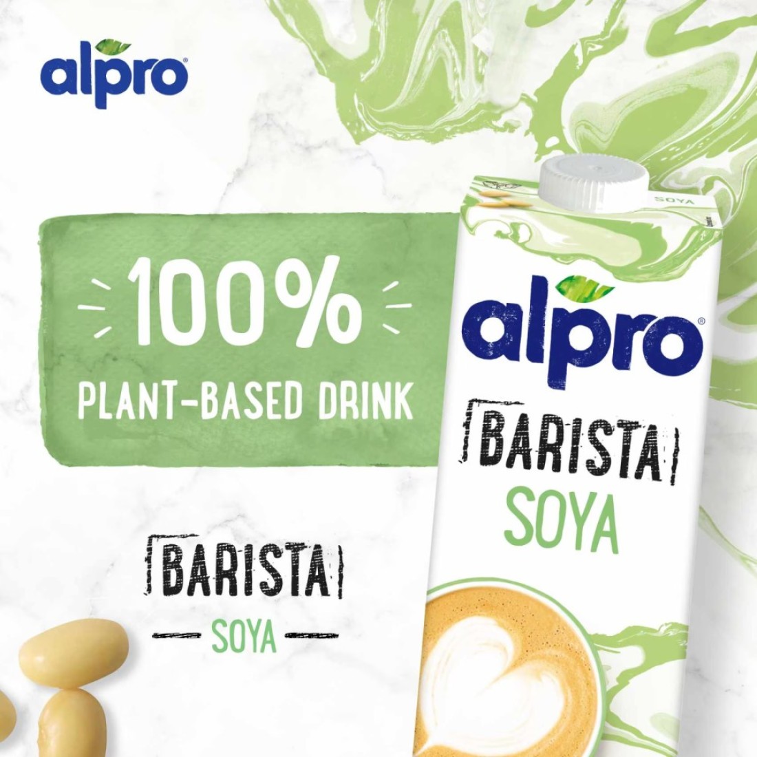 Alpro Barista Soya Drink, 100% Plant-Based, Lactose &amp; Dairy Free 1L