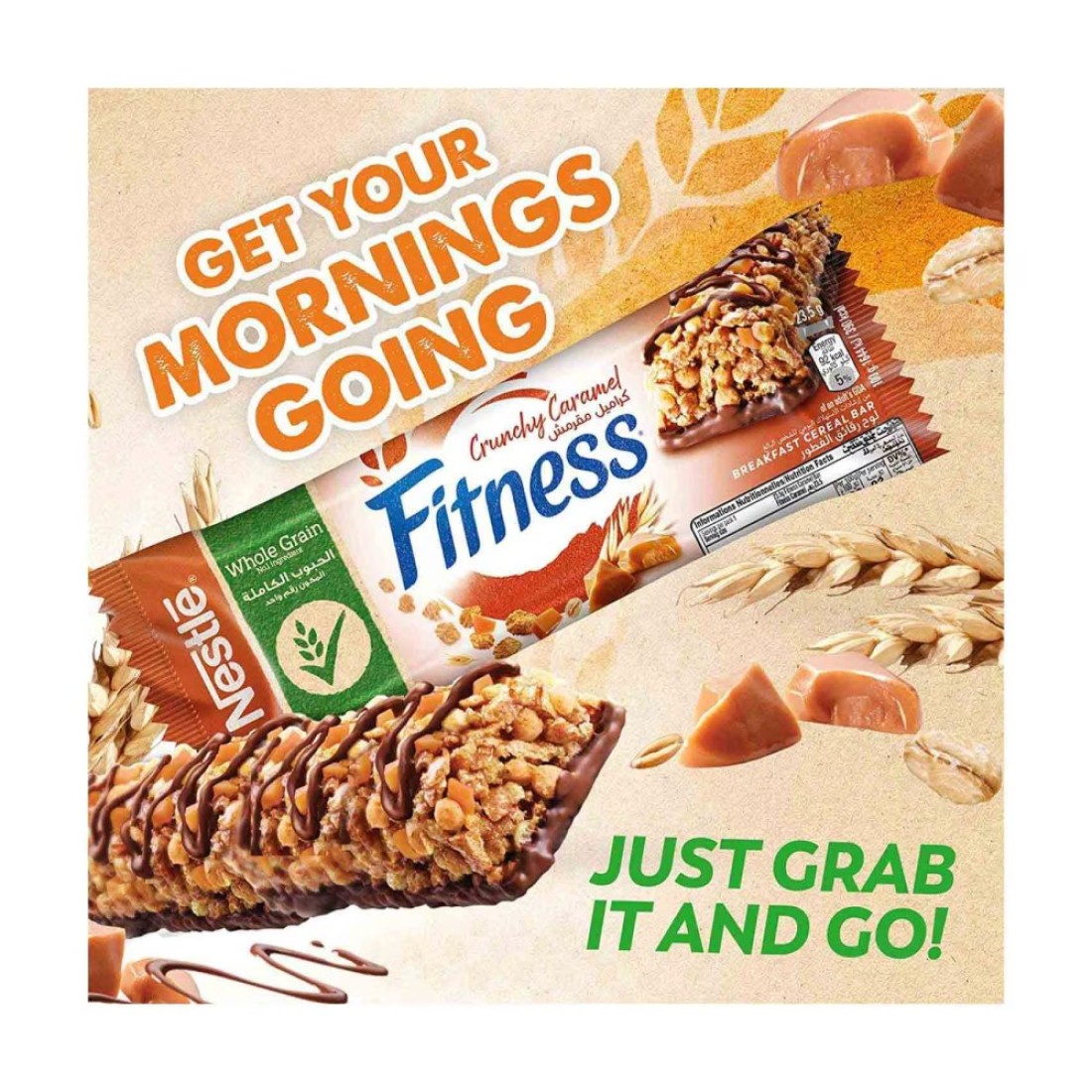 Nestle Fitness Crunchy Caramel Cereal Bar, 23.5g Pack of 6