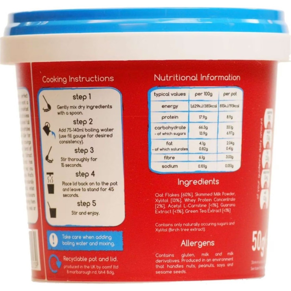 Oomf Original Skinny Plain Instant Porridge 50g