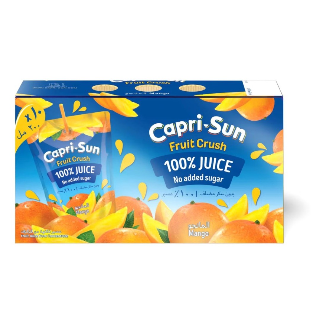 Capri-Sun Fruit Crush 100% Mango Fruit Juice 200ml Pack of 10