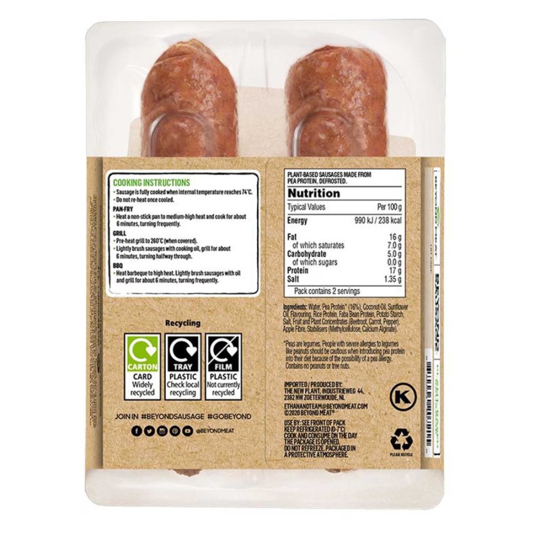 Beyond Meat Plant-Based Brat Original Sausage 200g