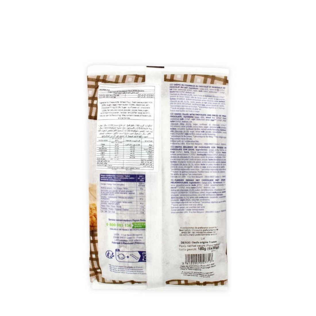 Paysan Breton Crepes Chocolate Filled 180g