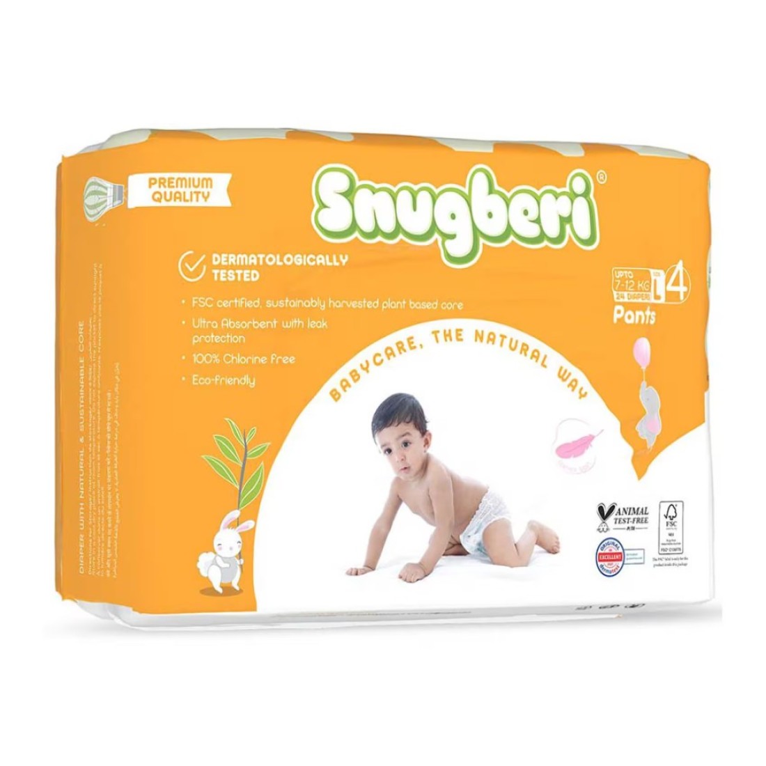 Snugberi Diaper Pants Large Size 4 Up to 7-12kg 24 Pants