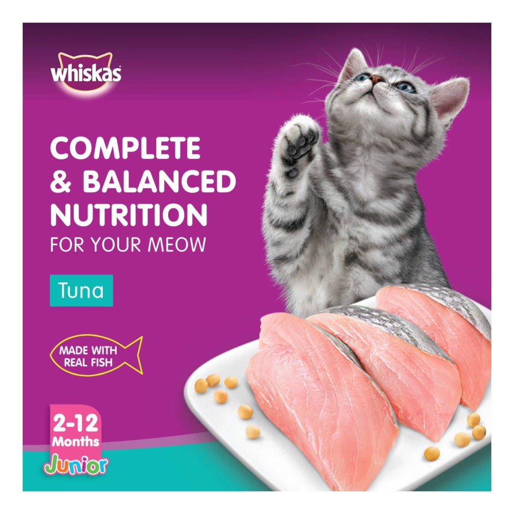 Whiskas Junior Tuna Wet Kitten Food 80g Pack of 4