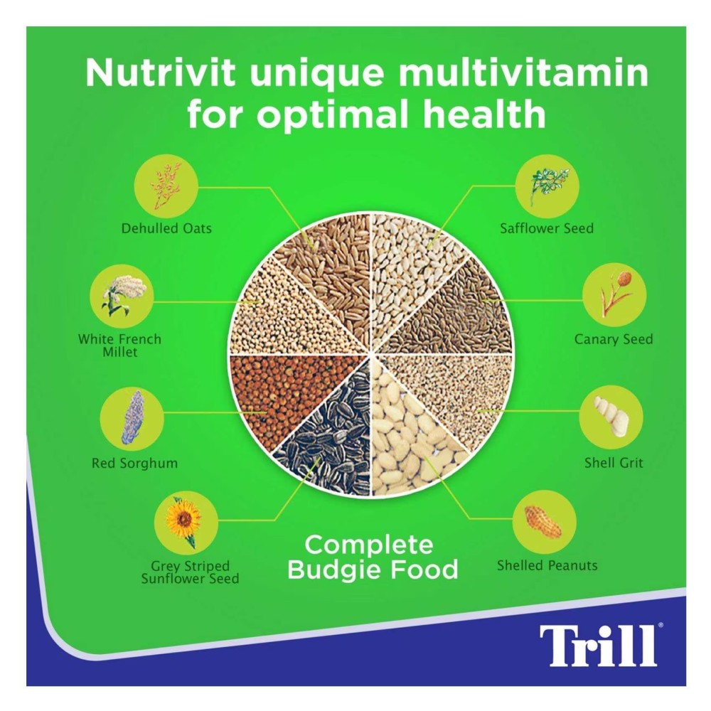 Trill Budgie Seed Mix Bird Food, 500g