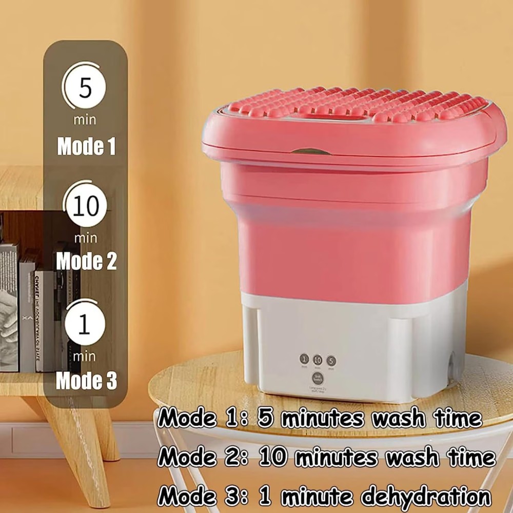 Fitto Portable Washing Machine, 5L Capacity, Compact & Lightweight, Ideal for Small Loads, Travel, Apartments, Dorms, & RV Use – Energy-Efficient and Convenient for On-the-Go Cleaning