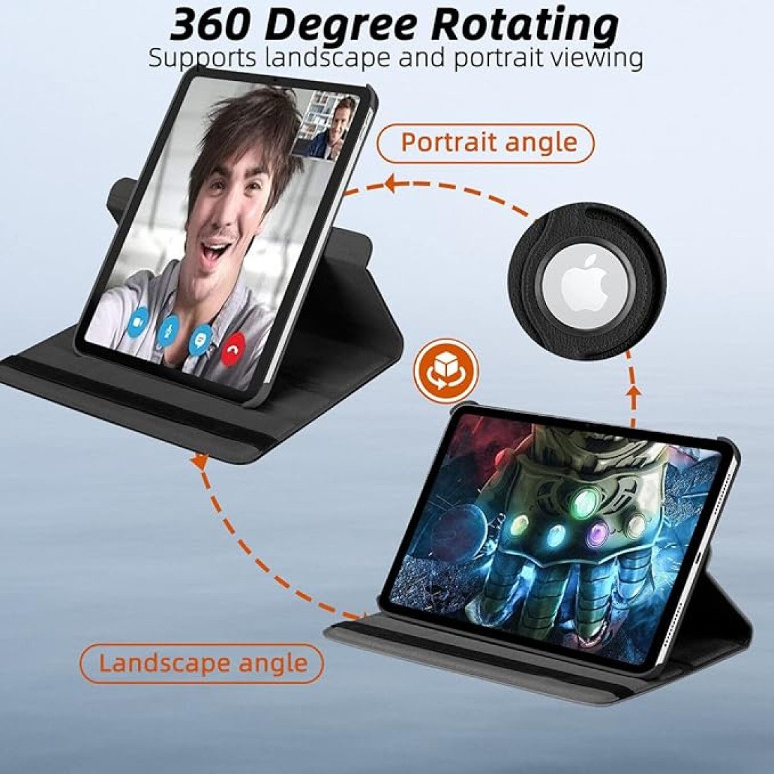 MobiStore Case for iPad 10th Generation 10.9 Inch 2022 Released Model Number: A2696 A2757 A2777-360 Degree Rotating Protective Stand Cover&nbsp;Black