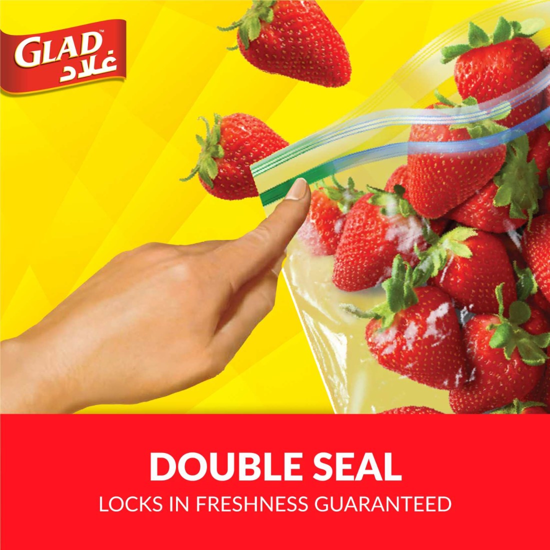 Glad Storage Zipper Bags, 20 Bags, 27.4cm x26.5cm