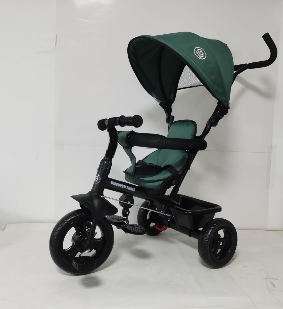 Lovely Baby LB 325HC Tricycle, Baby Push Trike, Kids First Bike, Pushchair, with Sun Canopy, Parent Handle &amp; Footrest - Blue