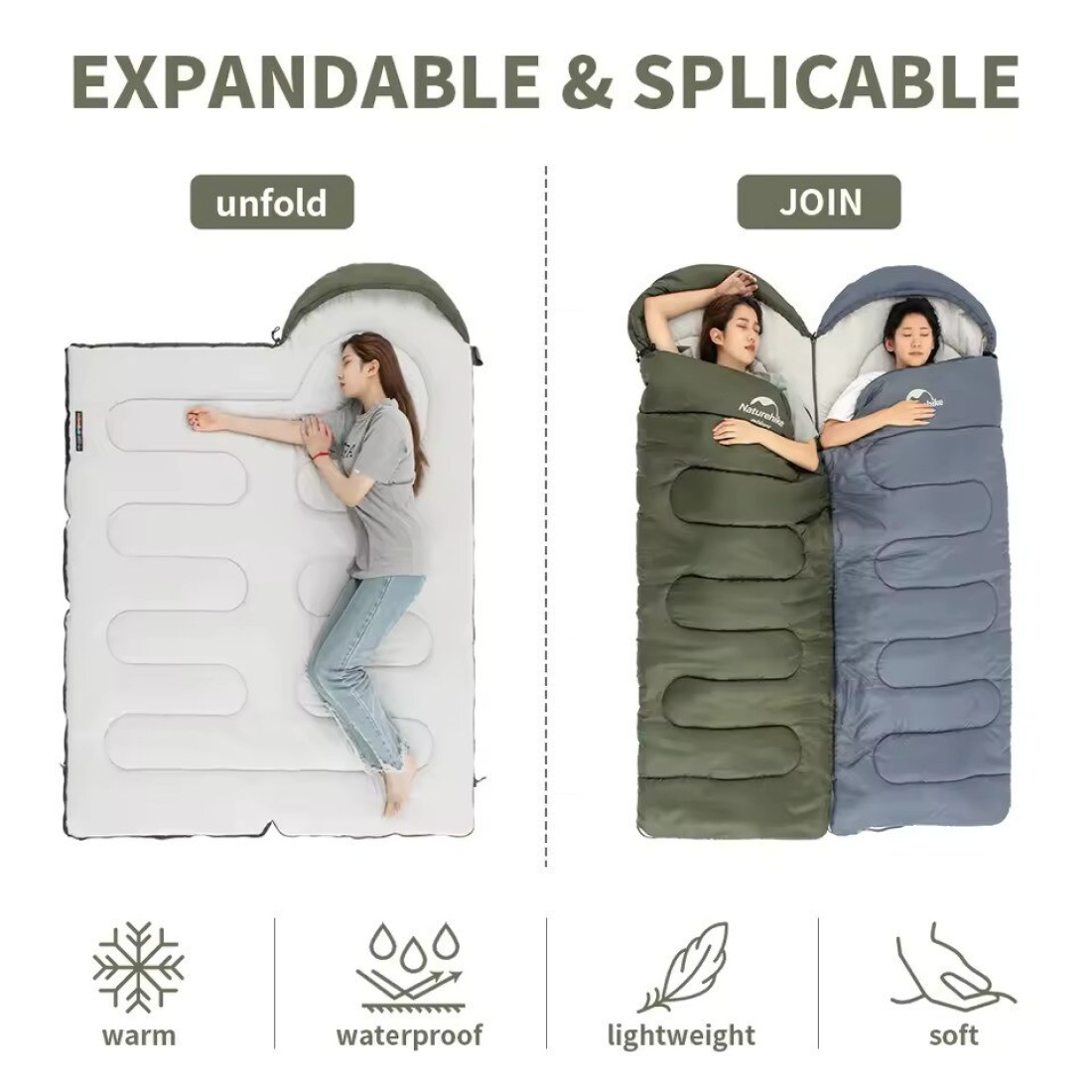 كيس نوم خفيف الوزن من القطن من Naturehike Y150 - كيس نوم مريح للتخييم في الهواء الطلق والمشي لمسافات طويلة والترفيه المنزلي محمول وجيد التهوية وخفيف الوزن