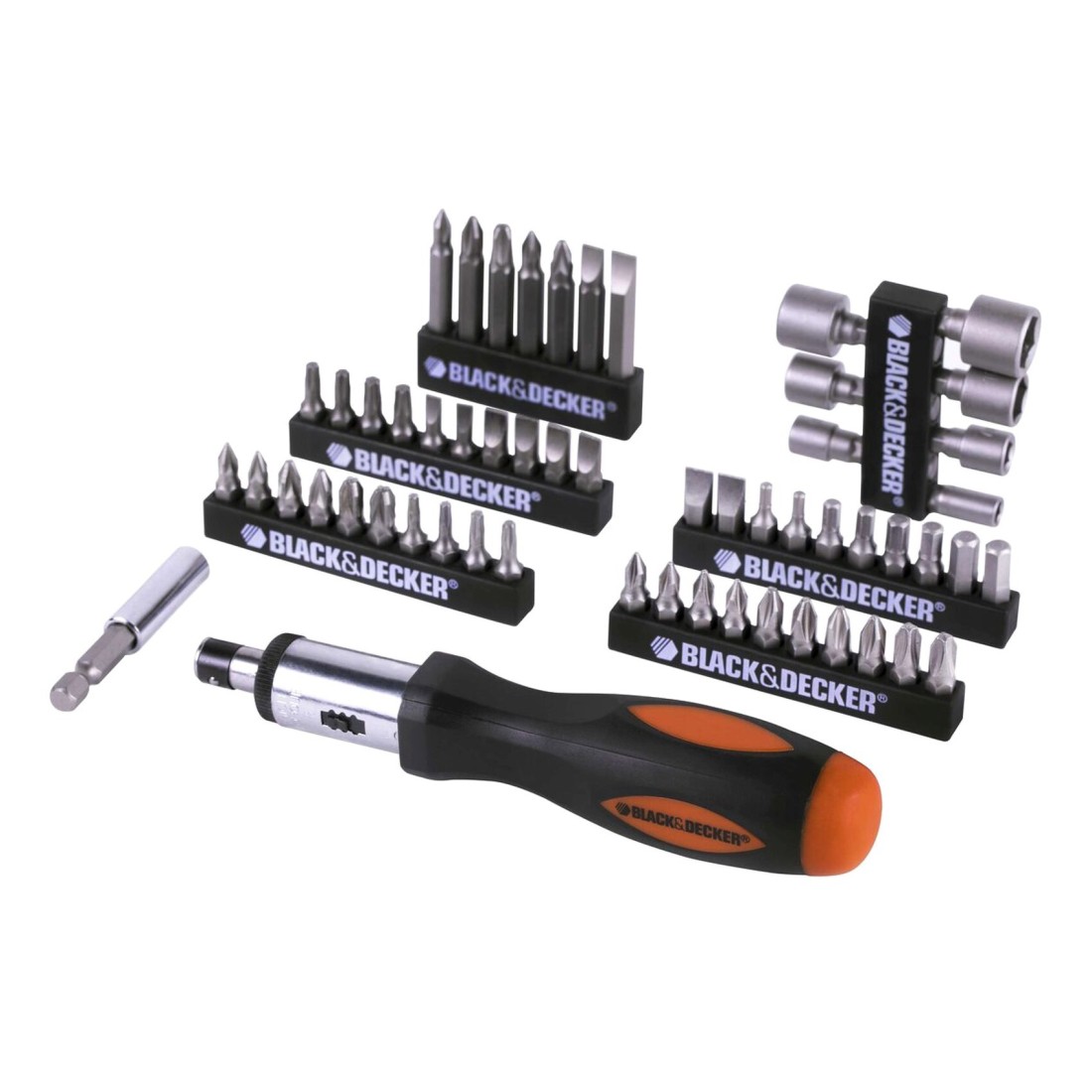 Black+Decker Magnetic Screwdriver With Ratchet Multicolour Set of 56 A7104