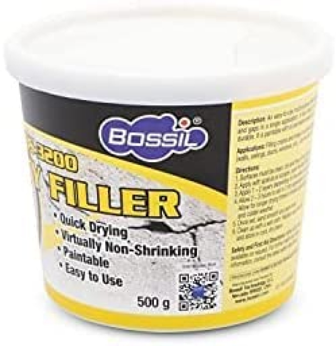 ABBASALI BOSSIL All-Purpose Putty, Putty Filler, Spackling for Drywall, Quick Drying, Designed for Interior and Exterior Home Use, Paintable, Permanent, Non-Shrinking, 500g &amp; 3&quot; Wall Scrapper