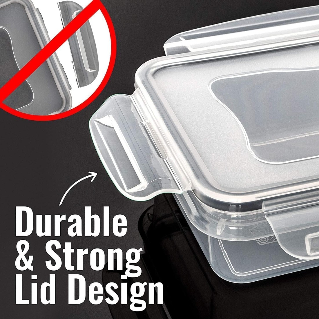 MahMir&reg; Airtight Meal Prep Container Set with Locking Lids, 12pcs Re-usable Plastic Food Storage Containers, Stackable Kitchen Organizer Boxes, BPA Free &amp; Microwave Freezer Dishwasher Safe (12pcs Set)