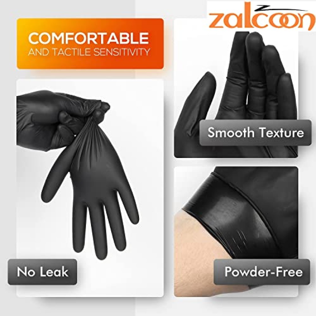 Falcon Nitrile Black Powder Free Gloves- Small 100/Pack